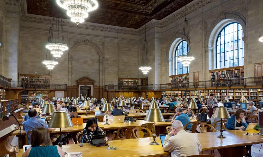 inside, library, training, university, school, people, table, furniture, to learn, to study, students, new york, new york city, nyc, public building, hard working, library, university, university, university, university, university, people