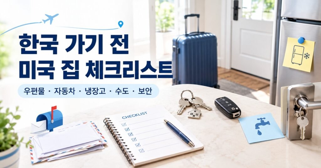 미국에서 한국 방문 전 집 비울 때 확인하는 여행 준비 체크리스트와 캐리어, 집 열쇠
